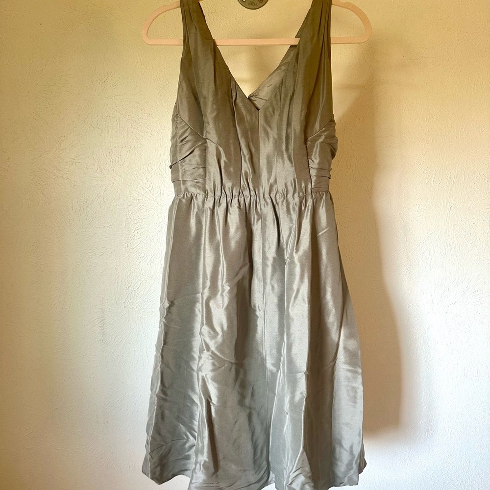 Banana Republic 100% SILK Silver Cocktail Dress